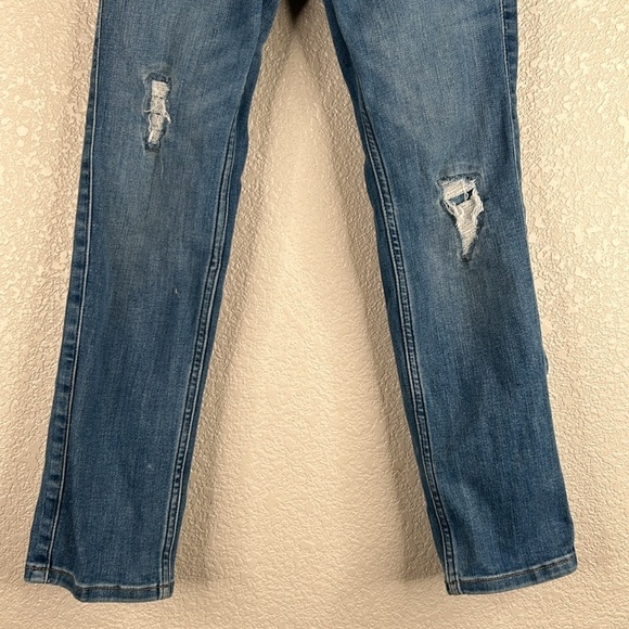 Abercrombie Kid's Girl's Skinny Distressed Medium Wash Jeans Size 7/8 Regular - Picture 3 of 8